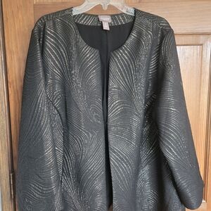 Chico's Black Jacket with Gold Metallic Wave Texture XXL/CHICO'S 4